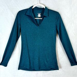 Modern Women’s Long Sleeve Polo Style V-Neck Golf Shirt / XS